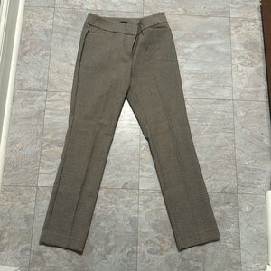 Black and brown houndstooth stretch straight leg pants